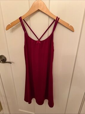 Burgundy Strappy Slip Dress / Nightgown